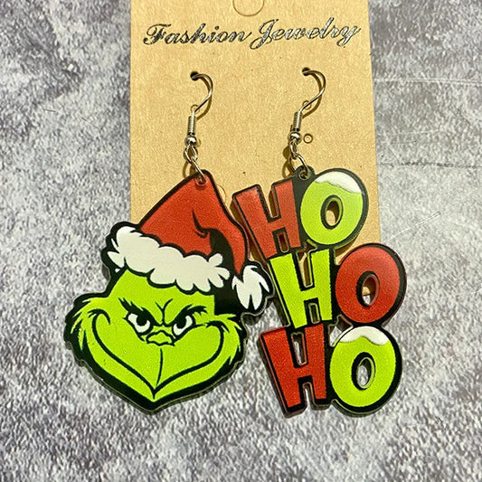 HO HO HO GRINCH EARRINGS