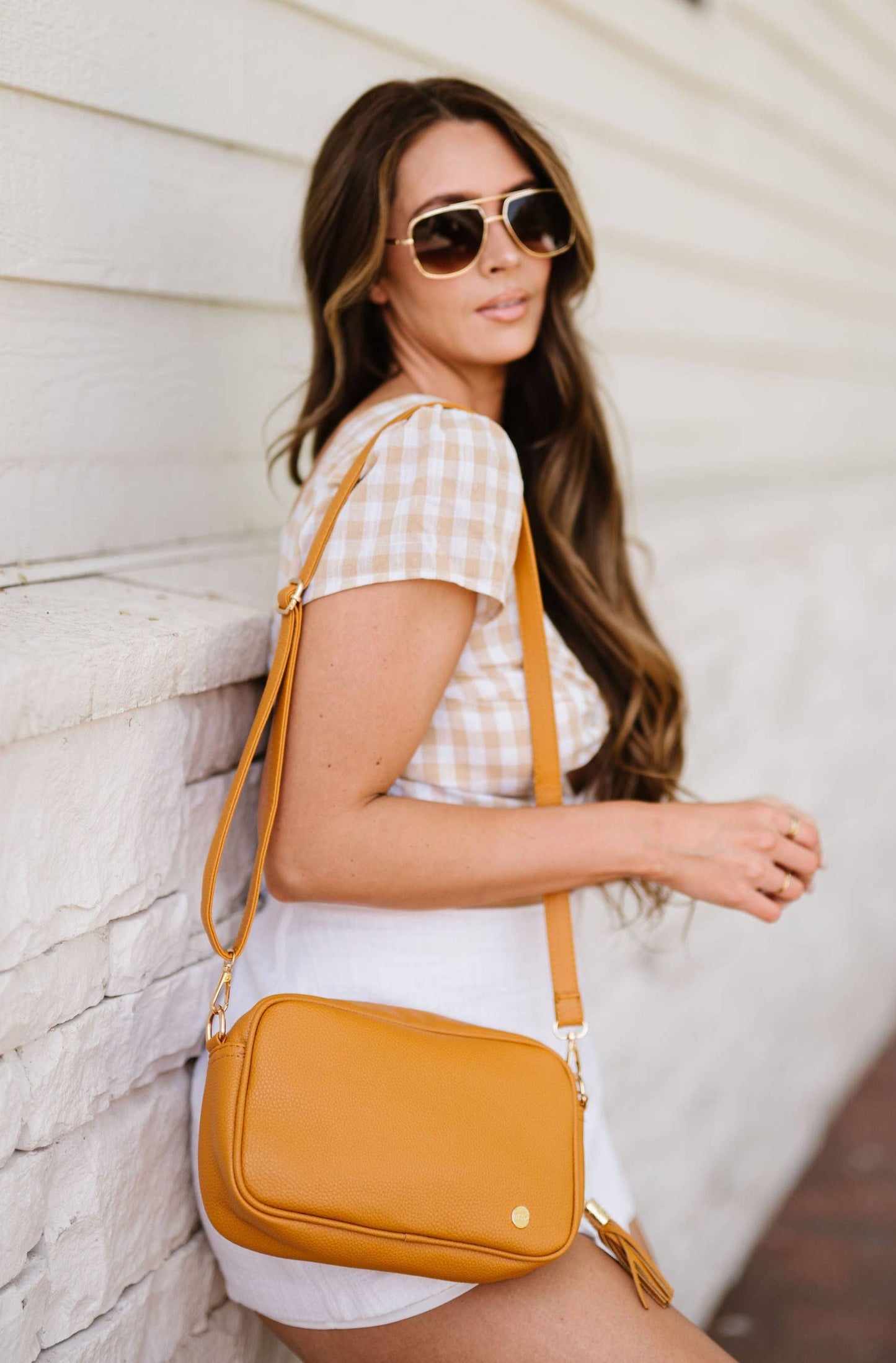 Dolly Vegan Leather Crossbody Clutch Purse with Tassel: Platinum White